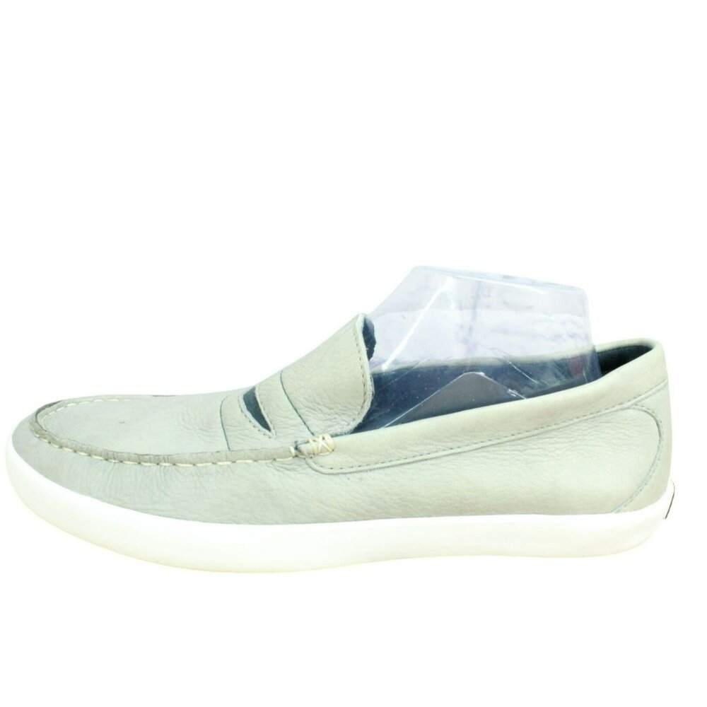 LL Bean Mountainville Gray Leather Slip-On Penny Loafer Shoes Size 10 M